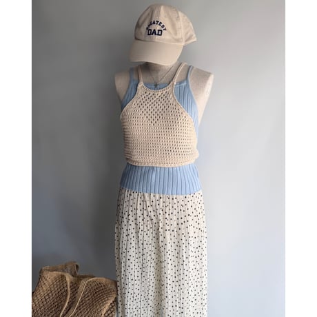 Cotton knit halter neck camisole