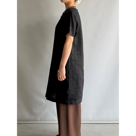 Black linen dress