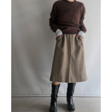 Wool center seam skirt
