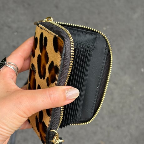 イタリーハラコレザーカードウォレットショルダー