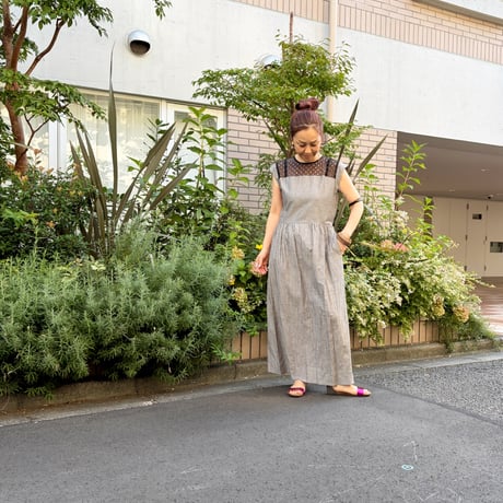 stella ciffon カットワークレースエアシアサッカーワンピース