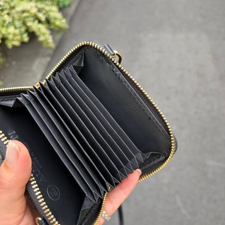イタリーハラコレザーカードウォレットショルダー