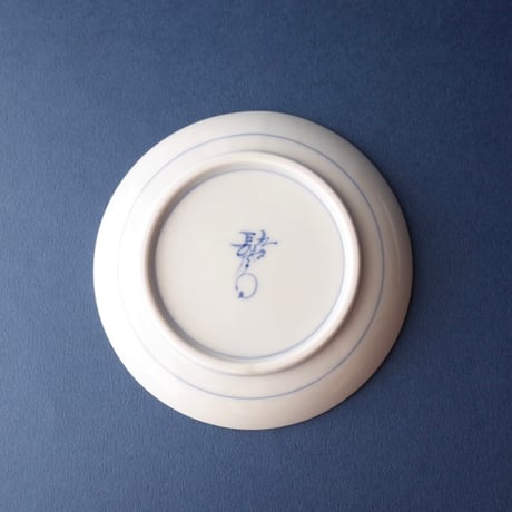上出長右衛門窯／KUTANI CHOEMON「三寸丸皿 染付 瓢箪」