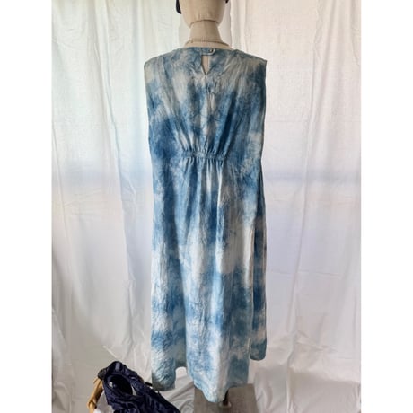 "藍indigo"リネンワンピース