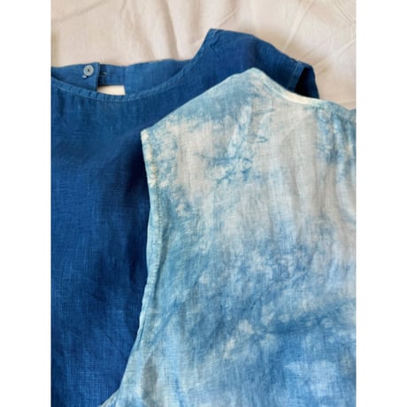 "藍indigo"リネンワンピース