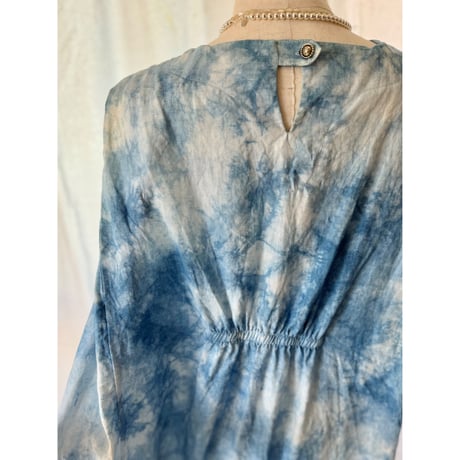 "藍indigo"リネンワンピース