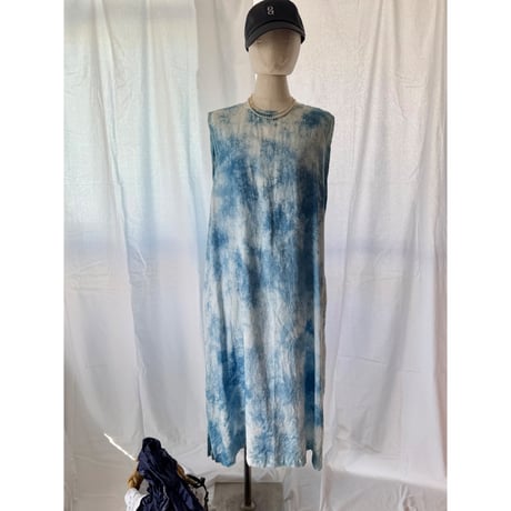 "藍indigo"リネンワンピース