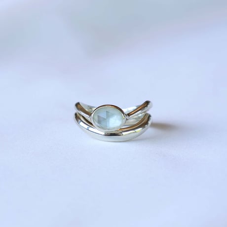 Shell × Prasiolite Ring