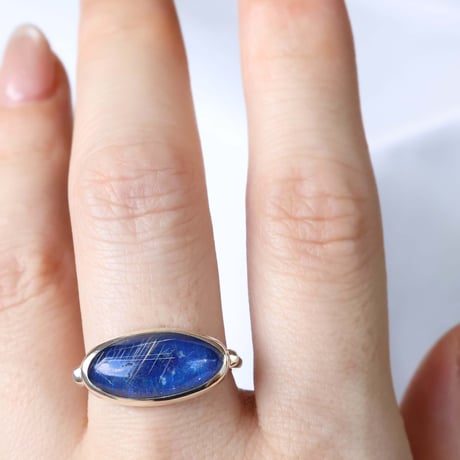 Lapislazuli × Rutilated Quartz Ring