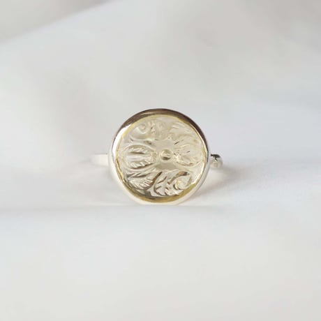 Carved Lemon Quartz Ring #13