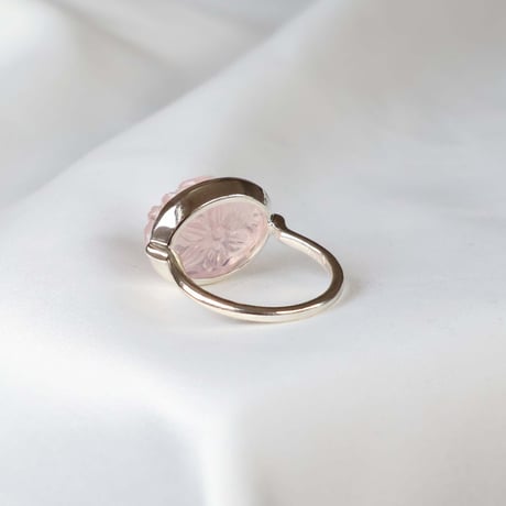 Carved Rose Quartz Ring