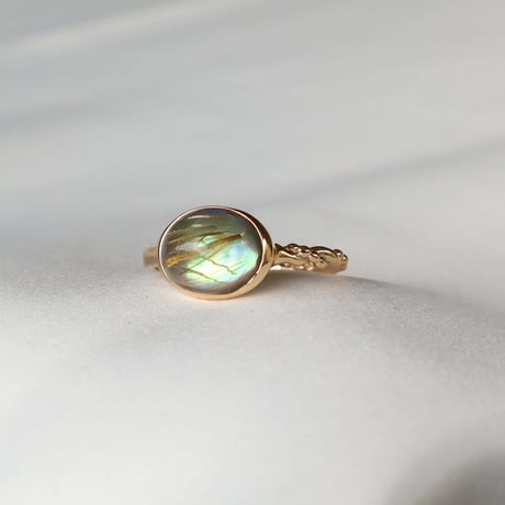 Abalone Shell × Rutilated Quartz Ring
