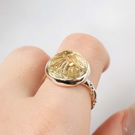 Carved Lemon Quartz Ring #13