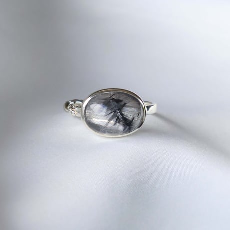 Platinum Rutilated Quartz Ring