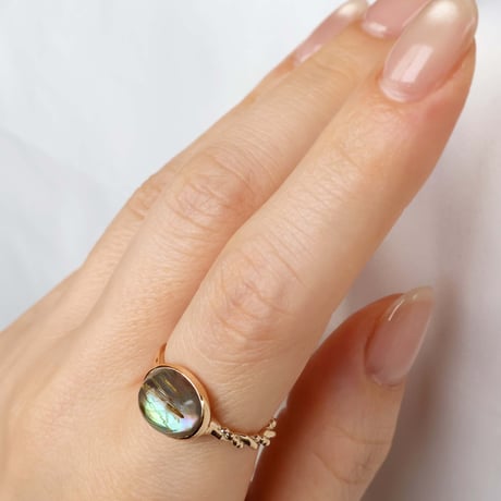 Abalone Shell × Rutilated Quartz Ring