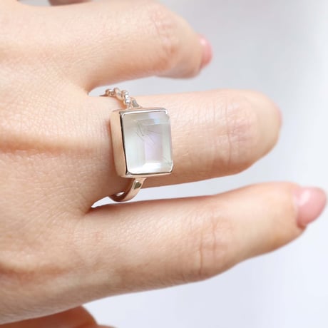 Yako Shell × Rutilated Quartz  Ring