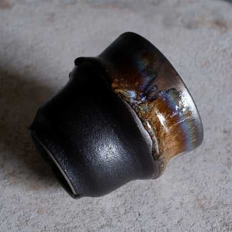 Φ8.7×h8.7㎝ coral verdigris pot  H672