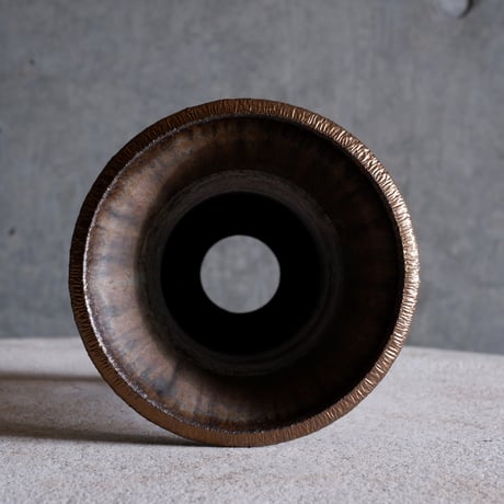 【OUTLET】Φ12.3×h14.5㎝  matte verdigris pot  H614