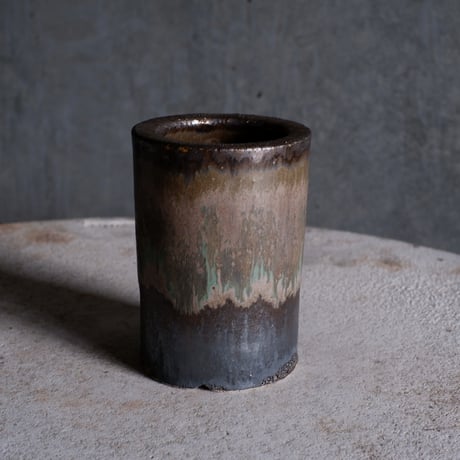 【OUTLET】Φ7.8(in5.7)×h11.2㎝  matte verdigris pot  H619