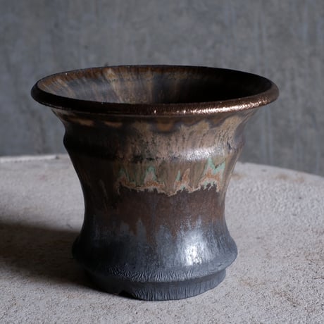 Φ13.7×h11.5㎝  matte verdigris pot  H607