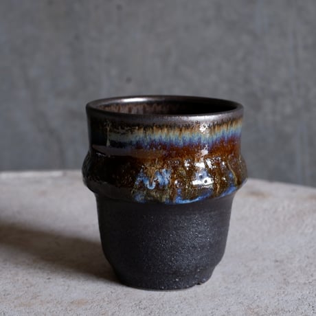 Φ7.8×h9.2㎝ coral verdigris pot  H673