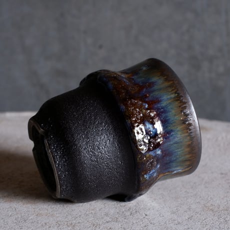 Φ7.8×h8.7㎝ coral verdigris pot  H676