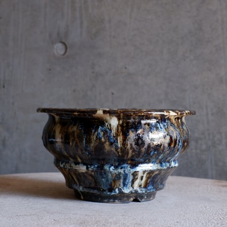 Φ19.5(in15.5)×h11㎝  鉄釉彩pot  H794