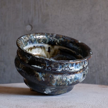 Φ20.2(in16.5)×h12.2㎝  鉄釉彩pot  H793
