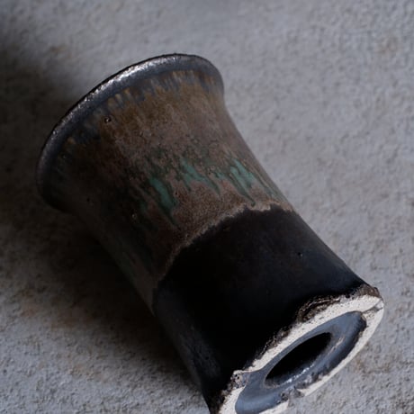 【OUTLET】Φ8(in6.3)×h11㎝  matte verdigris pot  H621
