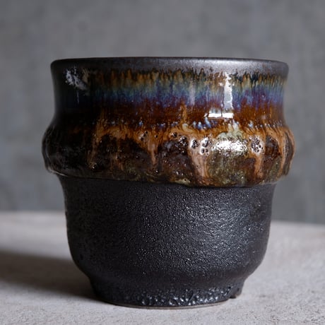 Φ8.2×h8.3㎝ coral verdigris pot  H671