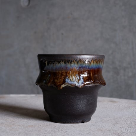Φ8.7×h8.7㎝ coral verdigris pot  H672