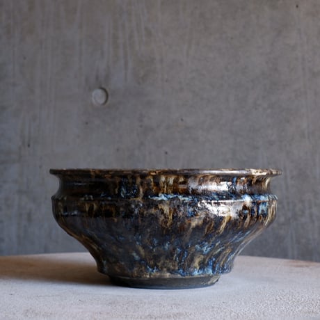 Φ22.3(in19.2)×h11㎝  鉄釉彩pot  H792