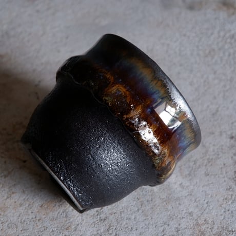 Φ7.8×h7.4㎝ coral verdigris pot  H679