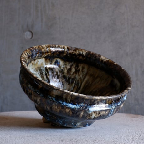 Φ22.3(in19.2)×h11㎝  鉄釉彩pot  H792