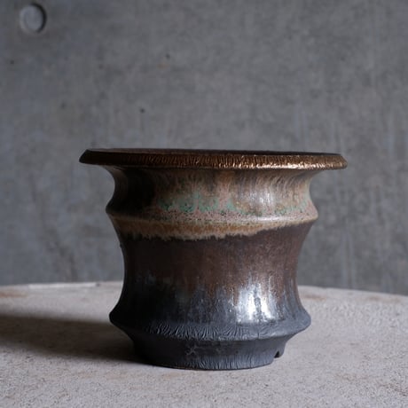 Φ13.8×h10.8㎝ matte verdigris pot  H608