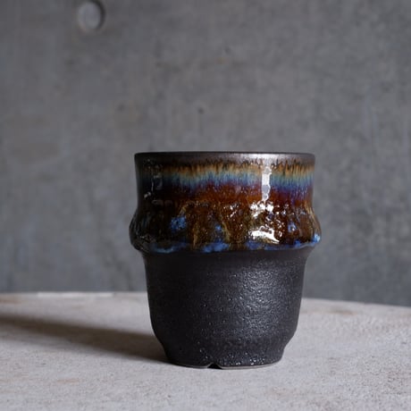 Φ7.8×h9.2㎝ coral verdigris pot  H673