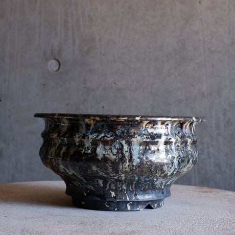 Φ23.3(in19.2)×h12.5㎝  鉄釉彩pot  H791