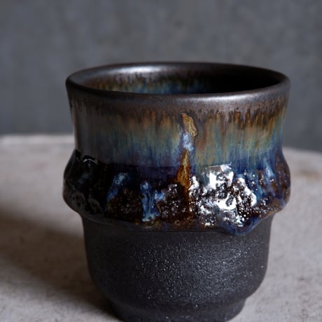 Φ7.8×h8.7㎝ coral verdigris pot  H676