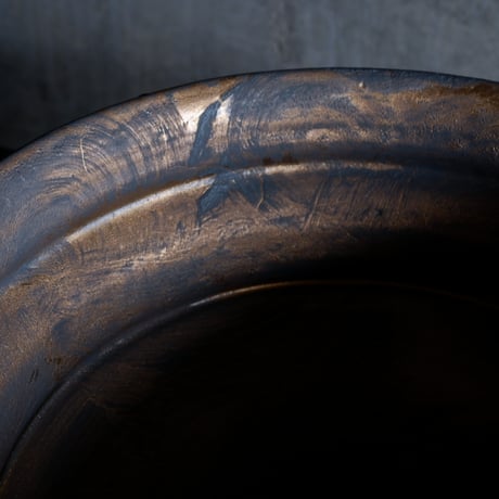 【OUTLET】Φ32.5×h13.3㎝  bronze鉄彩 pot  H719