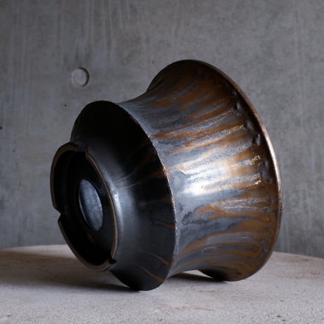 Φ22(in19.3)×h13.8㎝  燻bronze pot  H762