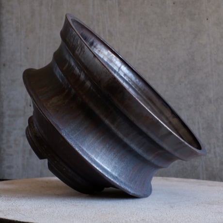 Φ31.2(in29)×h18.8㎝ 燻(brown) pot  H958