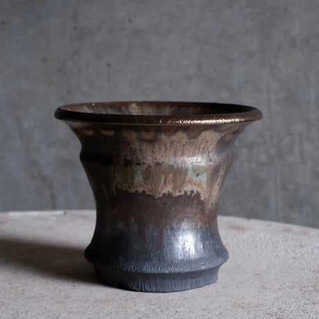 Φ13.7×h11.5㎝  matte verdigris pot  H607