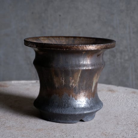 Φ13×h11.2㎝  matte verdigris pot  H606
