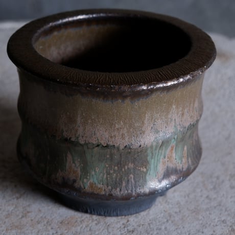Φ10(in7.5)×h8.3㎝  matte verdigris pot  H618