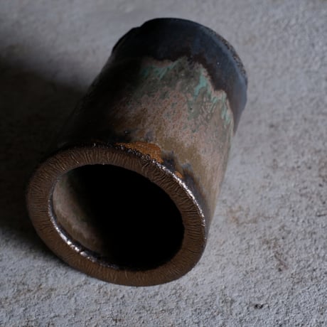 【OUTLET】Φ7.8(in5.7)×h11.2㎝  matte verdigris pot  H619