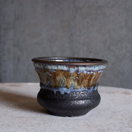 Φ9.5(in8)×h7㎝ coral verdigris pot  H685
