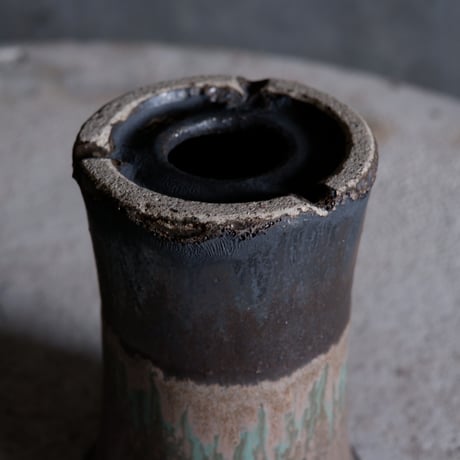 【OUTLET】Φ8(in6.3)×h11㎝  matte verdigris pot  H621