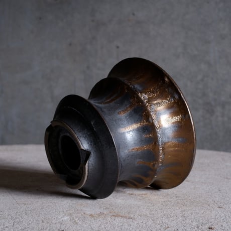 Φ11.4(in9.5)×h8.8㎝  燻bronze pot  H783