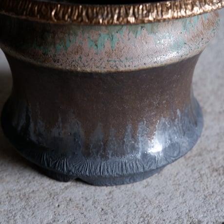 Φ13.8×h10.8㎝ matte verdigris pot  H608