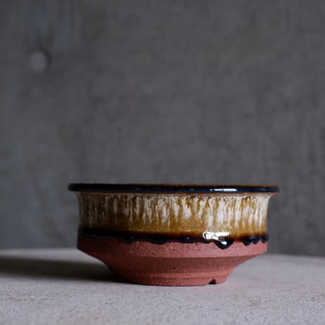 Φ14.7(in12)×h6.7㎝  琥珀beige pot  H583